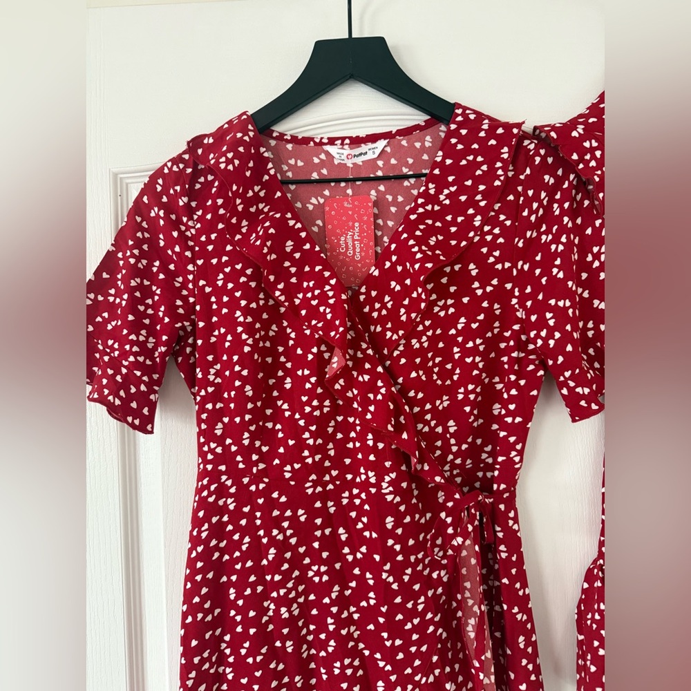 NWT - Pat Pat - Mommy and Me Red Dress with White Hearts - Size Small - Picture 4 of 16